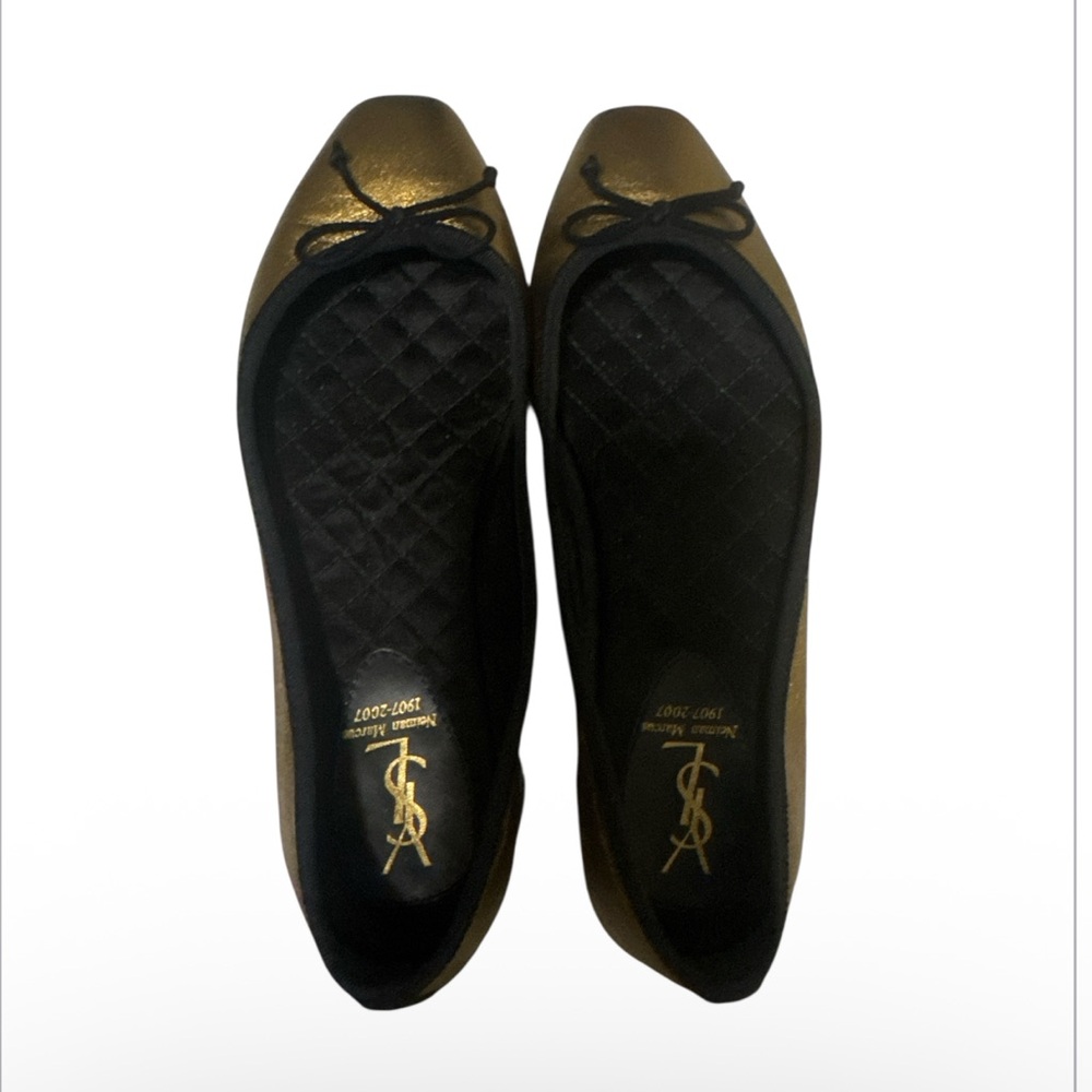 Yves Saint Laurent Black and Gold Loafers